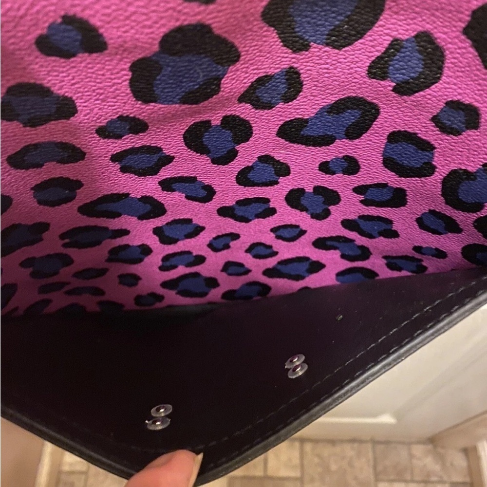 Vera Bradley Purple and Black Leopard Print Women's Crossbody Bag - Picture 7 of 15